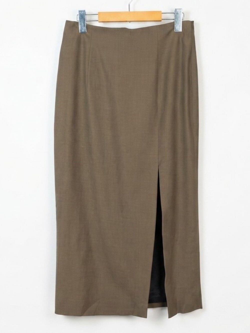 GIANNI Vintage Brown Midi Skirt Side Slit Womens Size 8 Business Office Fall
